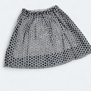 J. Crew Cotton Embroidered Open Polks dot Skirt over blush pink lining Size 6